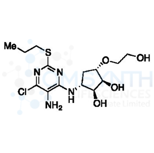 (1S,2S,3R,5S)-3-(5-Amino-6-chloro-2-(propylthio)pyrimidin-4-ylamino)-5-(2-hydroxyethoxy)cyclopentane-1,2-diol