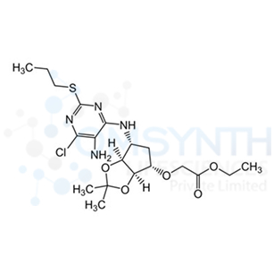Ethyl 2-(((3aR,4S,6R,6aS)-6-((5-amino-6-chloro-2-(propylthio)pyrimidin-4-yl)amino)-2,2-dimethyltetrahydro-4H-cyclopenta[d][1,3]dioxol-4-yl)oxy)acetate