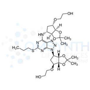 2-(((3aR,4S,6R,6aS)-6-((3-((3aS,4R,6S,6aR)-6-(2-hydroxyethoxy)-2,2-dimethyltetrahydro-4H-cyclopenta[d][1,3]dioxol-4-yl)-5-(propylthio)-3H-[1,2,3]triazolo[4,5-d]pyrimidin-7-yl)amino)-2,2-dimethyltetrahydro-4H-cyclopenta[d][1,3]dioxol-4-yl)oxy)ethan-1-ol