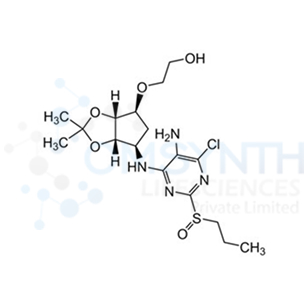 2-(((3aR,4S,6R,6aS)-6-((5-amino-6-chloro-2-(propylsulfinyl)pyrimidin-4-yl)amino)-2,2-dimethyltetrahydro-4H-cyclopenta[d][1,3]dioxol-4-yl)oxy)ethan-1-ol