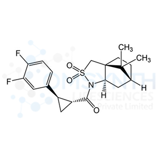 ((1R,2R)-2-(3,4-Difluorophenyl)cyclopropyl)((3aS,6R,7aR)-8,8-dimethyl-2,2-dioxidotetrahydro-3H-3a,6-methanobenzo[c]isothiazol-1(4H)-yl)methanone