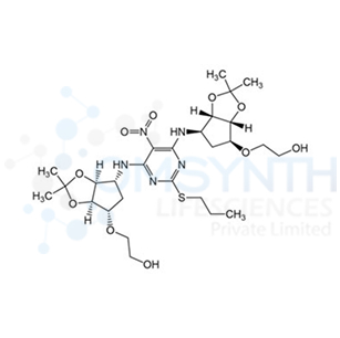 2,2'-(((3aR,3a'R,4S,4'S,6R,6aS,6'R,6a'S)-((5-Nitro-2-(propylthio)pyrimidine-4,6-diyl)bis(azanediyl))bis(2,2-dimethyltetrahydro-4H-cyclopenta[d][1,3]dioxole-6,4-diyl))bis(oxy))bis(ethan-1-ol)