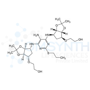 2,2'-(((3aR,3a'R,4S,4'S,6R,6aS,6'R,6a'S)-((5-Amino-2-(propylthio)pyrimidine-4,6-diyl)bis(azanediyl))bis(2,2-dimethyltetrahydro-4H-cyclopenta[d][1,3]dioxole-6,4-diyl))bis(oxy))bis(ethan-1-ol)