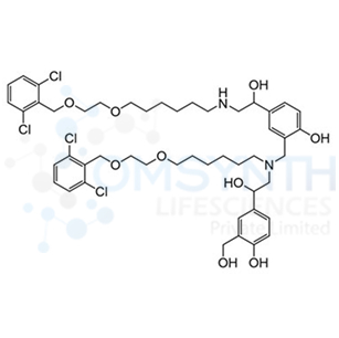 2-(((6-(2-((2,6-Dichlorobenzyl)oxy)ethoxy)hexyl)(2-hydroxy-2-(4-hydroxy-3-(hydroxymethyl)phenyl)ethyl)amino)methyl)-4-(2-((6-(2-((2,6-dichlorobenzyl)oxy)ethoxy)hexyl)amino)-1-hydroxyethyl)phenol