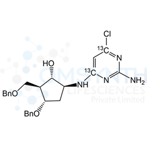 5-[(2-Amino-6-chloro-4-pyrimidinyl-13C2)amino]-3-(phenylmethoxy)-2-[(phenylmethoxy)methyl]cyclopentanol