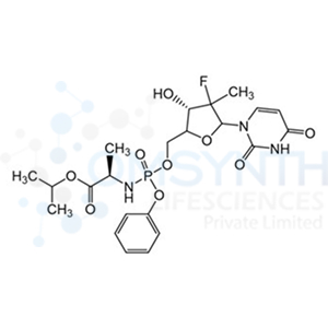 Isopropyl ((((3S)-5-(2,4-dioxo-3,4-dihydropyrimidin-1(2H)-yl)-4-fluoro-3-hydroxy-4-methyltetrahydrofuran-2-yl)methoxy)(phenoxy)phosphoryl)-D-alaninate