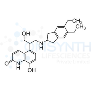 5-(1-((5,6-Diethyl-2,3-dihydro-1H-inden-2-yl)amino)-3-hydroxypropan-2-yl)-8-hydroxyquinolin-2(1H)-one