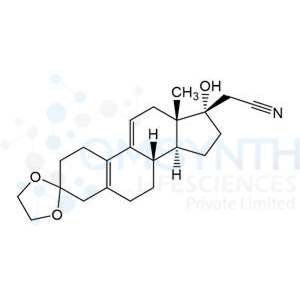 (17&alpha;)-3,3-[1,2-Ethanediylbis(oxy)]-17-hydroxy-19-norpregna-5(10),9(11)-diene-21-nitrile