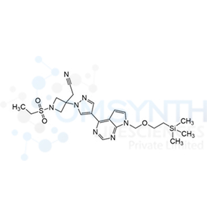2-(1-(Ethylsulfonyl)-3-(4-(7-((2-(tri55methylsilyl)ethoxy)methyl)-7H-pyrrolo[2,3-d]pyrimidin-4-yl)-1H-pyrazol-1-yl)azetidin-3-yl)acetonitrile