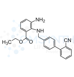 Ethyl 3-amino-2-(((2'-cyano-[1,1'-biphenyl]-4-yl)methyl)amino)benzoate