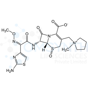 (6R,7R)-7-((Z)-2-(2-Aminothiazol-4-yl)-2-(methoxyimino)acetamido)-3-((1-methylpyrrolidin-1-ium-1-yl)methyl)-8-oxo-5-thia-1-azabicyclo[4.2.0]oct-2-ene-2-carboxylate 5-oxide