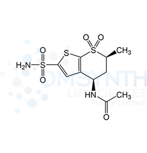 N-((4R,6S)-6-Methyl-7,7-dioxido-2-sulfamoyl-5,6-dihydro-4H-thieno[2,3-b]thiopyran-4-yl)acetamide