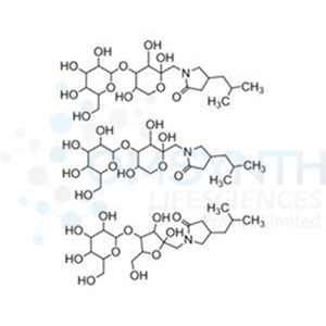 1-((2,3-Dihydroxy-5-(hydroxymethyl)-4-((3,4,5-trihydroxy-6-(hydroxymethyl)tetrahydro-2H-pyran-2-yl)oxy)tetrahydrofuran-2-yl)methyl)-4-isobutylpyrrolidin-2-one compound With 4-isobutyl-1-((2,3,5-Trihydroxy-4-((3,4,5-trihydroxy-6-(hydroxymethyl)tetrahydro-2H-pyran-2-yl)oxy)tetrahydro-2H-pyran-2-yl)methyl)pyrrolidin-2-one (1:2)