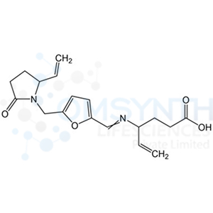 4-(((5-((2-Oxo-5-vinylpyrrolidin-1-yl)methyl)furan-2-yl)methylene)amino)hex-5-enoic Acid