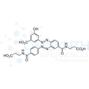 3-((E)-(4-((2-Carboxyethyl)carbamoyl)-2-((E)-(4-((2-carboxyethyl)carbamoyl)phenyl)diazenyl)phenyl)diazenyl)-5-hydroxybenzoic Acid