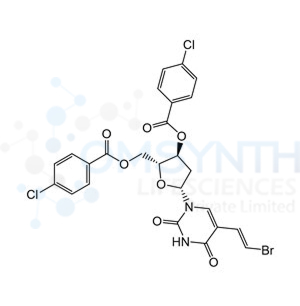 (2R,3S,5R)-5-(5-((E)-2-Bromovinyl)-2,4-dioxo-3,4-dihydropyrimidin-1(2H)-yl)-2-(((4-chlorobenzoyl)oxy)methyl)tetrahydrofuran-3-yl 4-chlorobenzoate