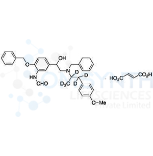 N-[5-[1-Hydroxy-2-[[2-(4-methoxyphenyl)-1-methylethyl-d6](phenylmethyl)amino]ethyl]-2-(phenylmethoxy)phenyl]formamide (E)-2-Butenedioate (Salt)