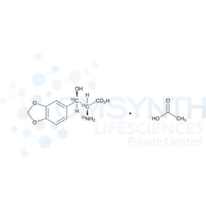 DL-threo-β-(3,4-Methylenedioxyphenyl)serine-13C2,15N Acetate Salt