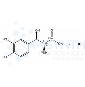 D,L-threo-Droxidopa-13C2,15N Hydrochloride