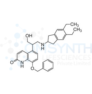 8-(Benzyloxy)-5-(1-((5,6-diethyl-2,3-dihydro-1H-inden-2-yl)amino)-3-hydroxypropan-2-yl)quinolin-2(1H)-one