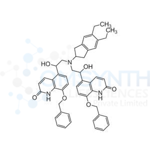 5,5'-(((5,6-Diethyl-2,3-dihydro-1H-inden-2-yl)azanediyl)bis(1-hydroxyethane-2,1-diyl))bis(8-(benzyloxy)quinolin-2(1H)-one)