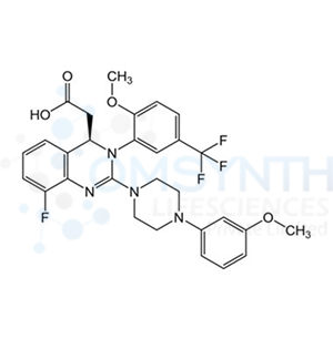 (R)-2-(8-Fluoro-3-(2-methoxy-5-(trifluoromethyl)phenyl)-2-(4-(3-methoxyphenyl)piperazin-1-yl)-3,4-dihydroquinazolin-4-yl)acetic Acid