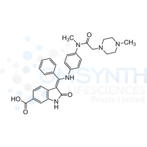 (Z)-3-(((4-(N-Methyl-2-(4-methylpiperazin-1-yl)acetamido)phenyl)amino)(phenyl)methylene)-2-oxoindoline-6-carboxylic Acid