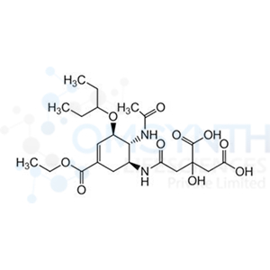 2-(2-(((1S,5R,6R)-6-Acetamido-3-(ethoxycarbonyl)-5-(pentan-3-yloxy)cyclohex-3-en-1-yl)amino)-2oxoethyl)-2-hydroxysuccinic Acid