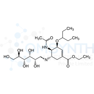 Ethyl (3S,4R,5S)-4-acetamido-5-(((2S,3R,4R,5R)-2,3,4,5,6-pentahydroxyhexylidene)amino)-3-(pentan-3-yloxy)cyclohex-1-ene-1-carboxylate