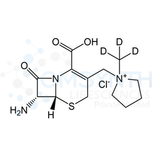 1-[[(6R,7R)-7-Amino-2-carboxy-8-oxo-5-thia-1-azabicyclo[4.2.0]oct-2-en-3-yl]methyl]-1-methylpyrrolidinium-d3 Chloride